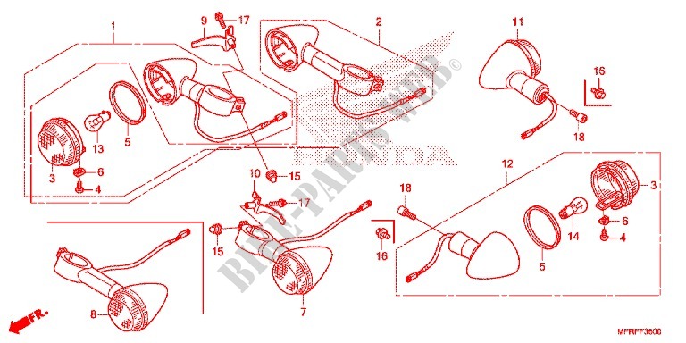 CLIGNOTANT pour Honda VT 1300 INTERSTATE de 2017