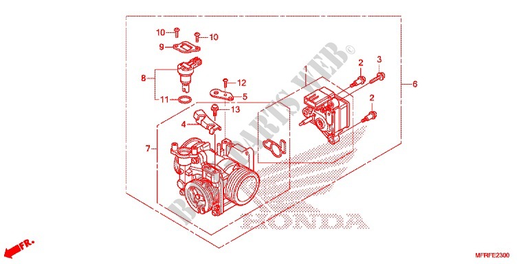CORPS DE PAPILLON pour Honda VT 1300 INTERSTATE de 2017