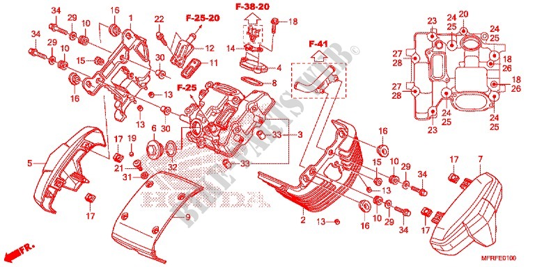 COUVRE CULASSE AVANT pour Honda VT 1300 INTERSTATE de 2015