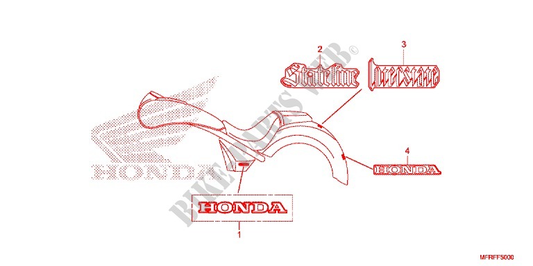 T (VT1300CR/CRA/CT/CTA) pour Honda VT 1300 INTERSTATE de 2017