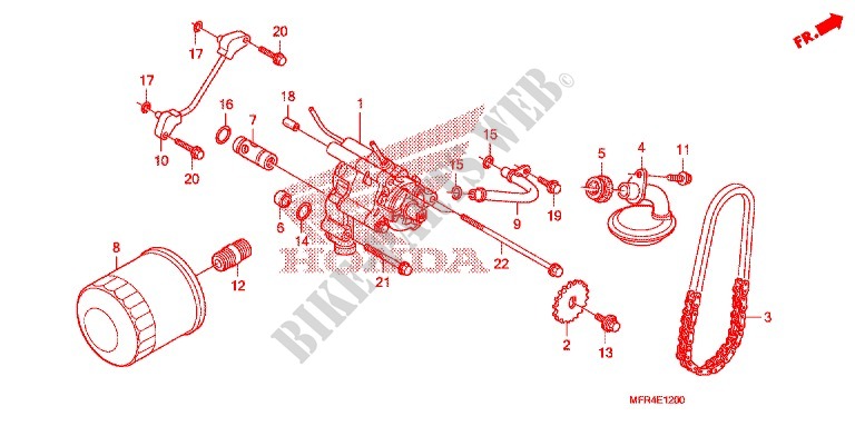 FILTRE A HUILE   POMPE A HUILE pour Honda VT 1300 C FURY de 2010