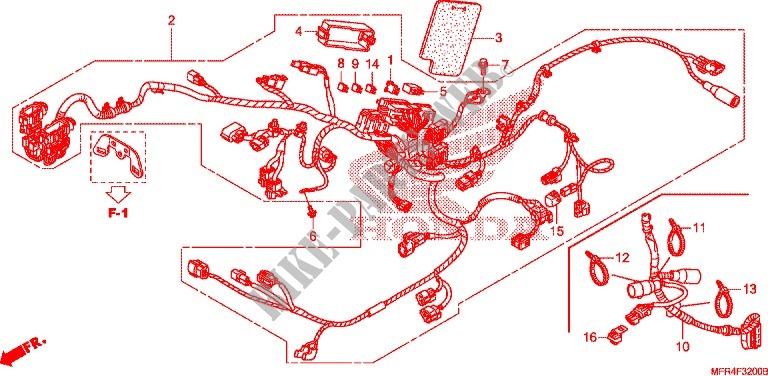 FAISCEAU DES FILS pour Honda VT 1300 C FURY ABS de 2011