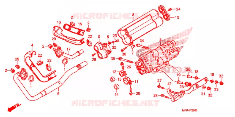 SILENCIEUX D'ECHAPPEMENT Honda MOTO 1300 VT 2011  VT1300CXAB_A
