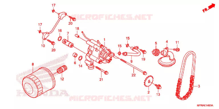 FILTRE A HUILE - POMPE A HUILE Honda MOTO 1300 VT 2013  VT1300CXAD
