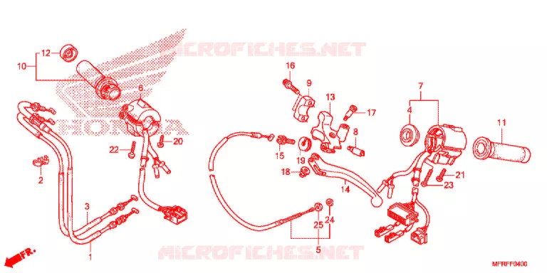COMMODOS - POIGNEES - CABLES Honda MOTO 1300 VT 2015  VT1300CXAF_A