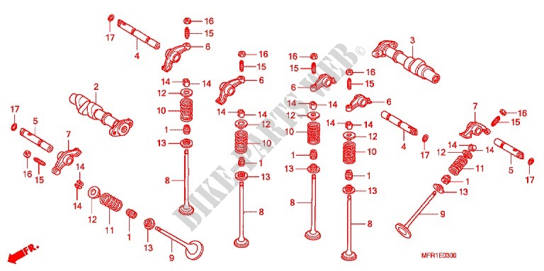 ARBRE A CAMES   SOUPAPE pour Honda VT 1300 C FURY ABS de 2015
