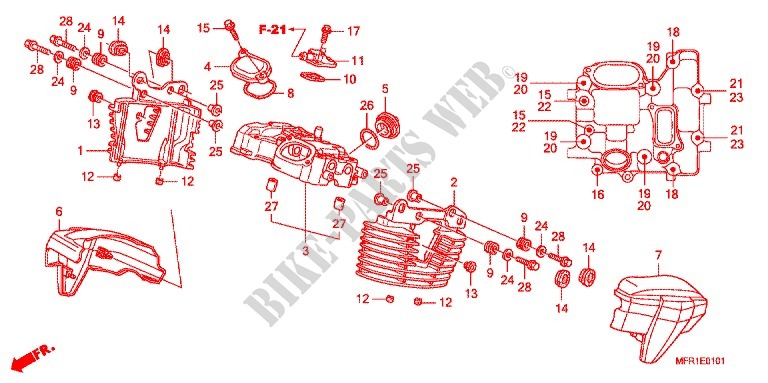 COUVRE CULASSE ARRIERE pour Honda VT 1300 C FURY ABS de 2015