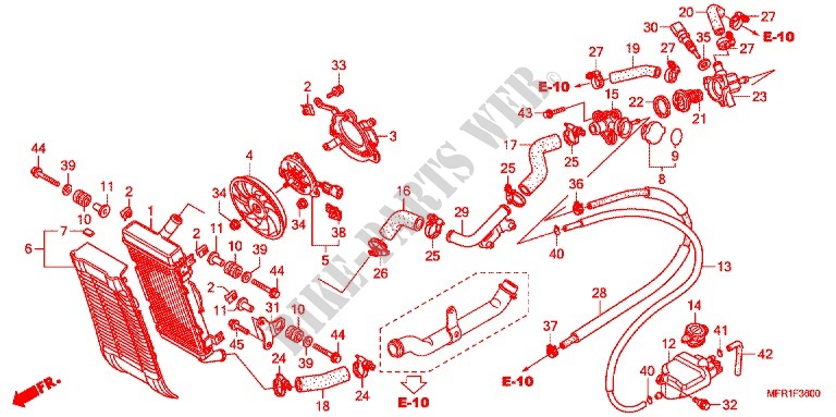 RADIATEUR pour Honda VT 1300 C FURY ABS de 2015