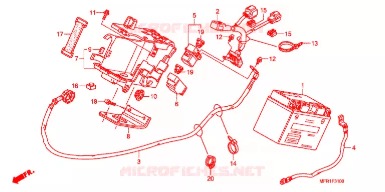 BATTERIE Honda MOTO 1300 VT 2017  VT1300CXAF_J