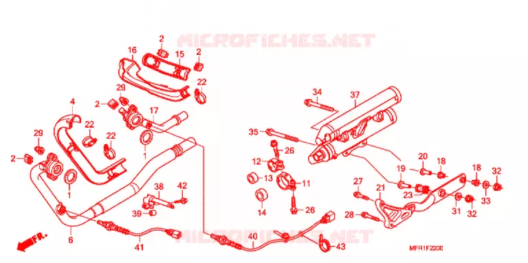 SILENCIEUX D'ECHAPPEMENT Honda MOTO 1300 VT 2015  VT1300CXAF_J