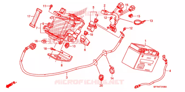 BATTERIE Honda MOTO 1300 VT 2011  VT1300CXB_A