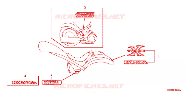 AUTOCOLLANTS Honda MOTO 1300 VT 2012  VT1300CXC