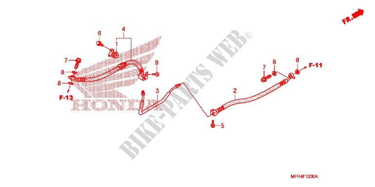 DURITES DE FREIN (VT1300CX) pour Honda VT 1300 C FURY de 2012