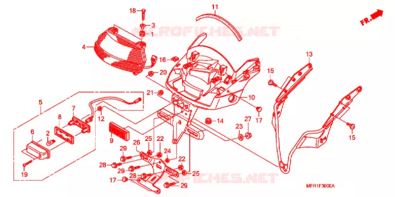 FEU ARRIERE Honda MOTO 1300 VT 2013  VT1300CXC_J