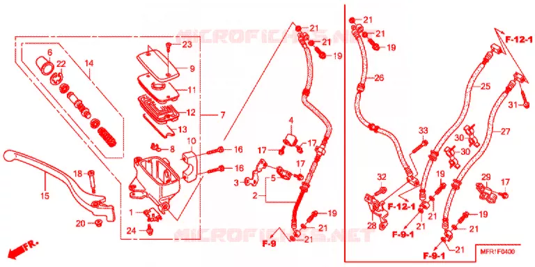 MAITRE CYLINDRE DE FREIN AVANT Honda MOTO 1300 VT 2013  VT1300CXC_J