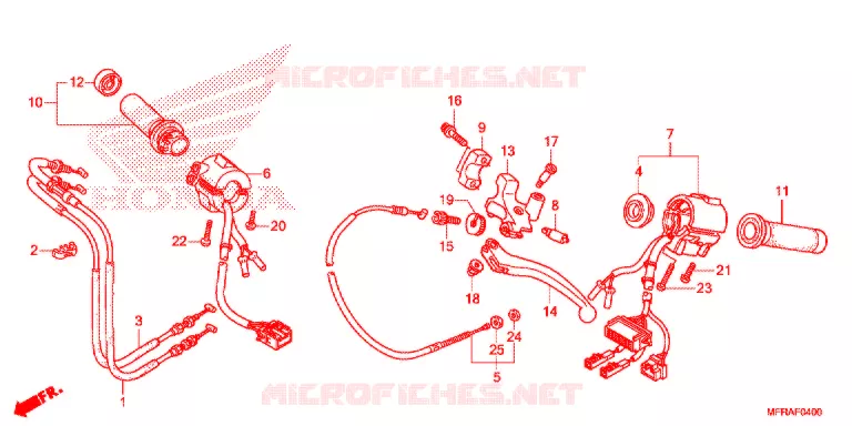 COMMODOS - POIGNEES - CABLES Honda MOTO 1300 VT 2013  VT1300CXD