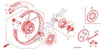 ROUE ARRIERE (1) pour Honda WAVE 125 Kick start, Spoked wheels de 2011