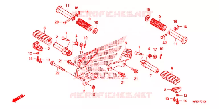 REPOSE PIED Honda MOTO 750 SHADOW 2008  VT750C28_A