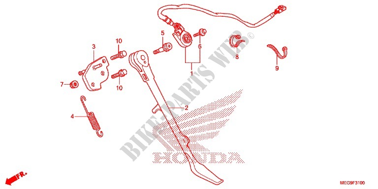 BEQUILLE LATERALE pour Honda SHADOW VT 750 PHANTOM de 2011