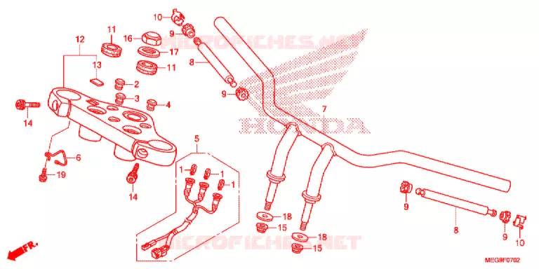 GUIDON (VT750C2B) Honda MOTO 750 SHADOW 2011  VT750C2BB_A