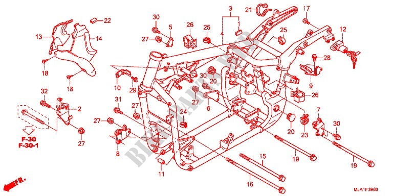 CADRE (VT750CA/CS/C2B) pour Honda SHADOW VT 750 PHANTOM de 2012