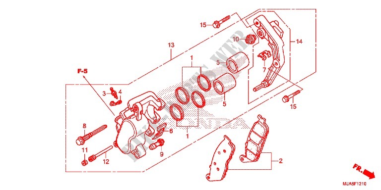 ETRIER DE FREIN AVANT (VT750C/CA/C2/C2F/C2B) pour Honda SHADOW VT 750 SPIRIT de 2014