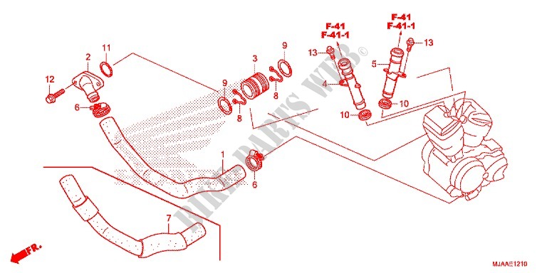 DURITE DE REFROIDISSEMENT pour Honda SHADOW VT 750 SPIRIT ABS de 2013