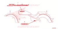 EMBLEME (VT750C/CA/CS) pour Honda SHADOW VT 750 AERO ABS GRAY de 2013