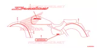 EMBLEME (VT750C/CA/CS) pour Honda SHADOW VT 750 AERO ABS GRAY de 2014