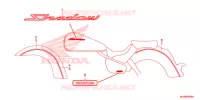 EMBLEME (VT750C/CA/CS) pour Honda SHADOW VT 750 AERO ABS GRAY de 2014