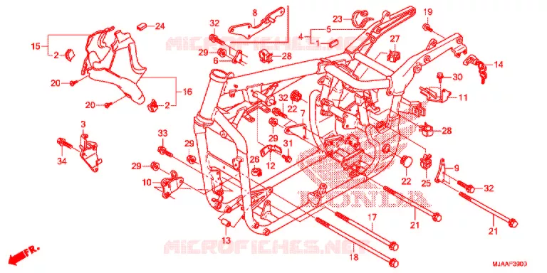 CADRE (VT750C/CA/C2/C2B/C2F/CS/C2S) Honda MOTO 750 SHADOW 2013  VT750CD