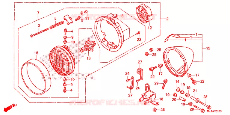 PHARE (VT750C/CA/CS) Honda MOTO 750 SHADOW 2013  VT750CD