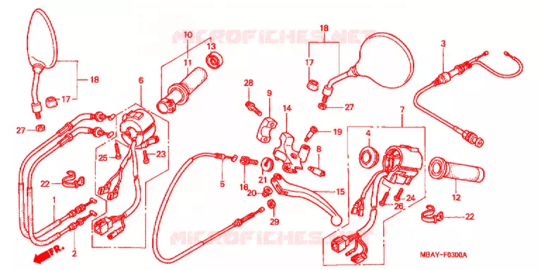 COMMODOS - POIGNEES Honda MOTO 750 SHADOW 2001  VT750CD1