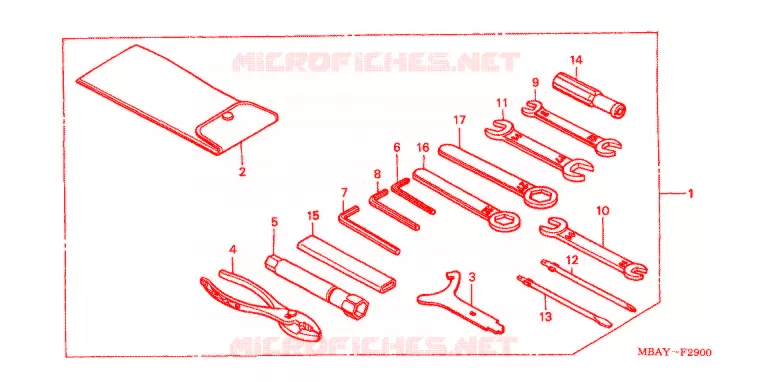 OUTIL Honda MOTO 750 SHADOW 2001  VT750CD1