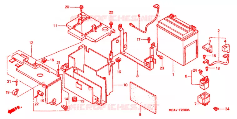 BATTERIE Honda MOTO 750 SHADOW 2001  VT750CD21