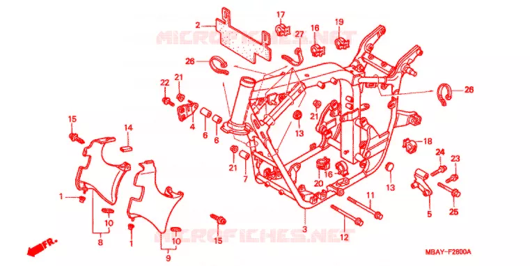 CADRE Honda MOTO 750 SHADOW 2001  VT750CD21
