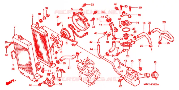 RADIATEUR Honda MOTO 750 SHADOW 2001  VT750CD21