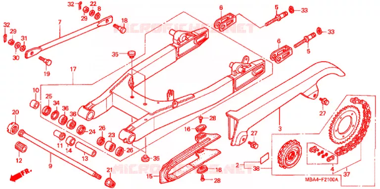 BRAS OSCILLANT Honda MOTO 750 SHADOW 1999  VT750CD2X