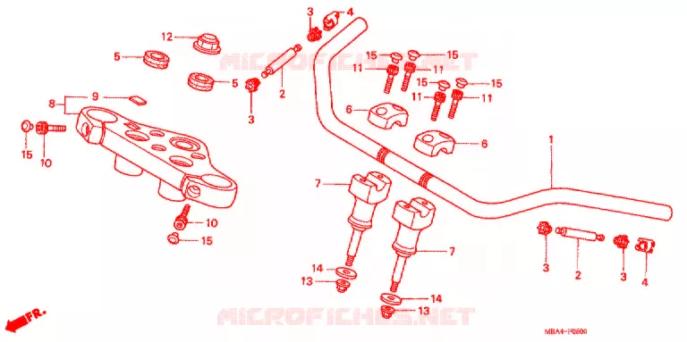 GUIDON Honda MOTO 750 SHADOW 1999  VT750CD2X