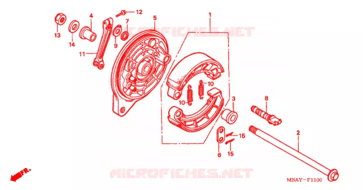 FLASQUE - MACHOIRES DE FREIN ARRIERE Honda MOTO 750 SHADOW 2000  VT750CD2Y