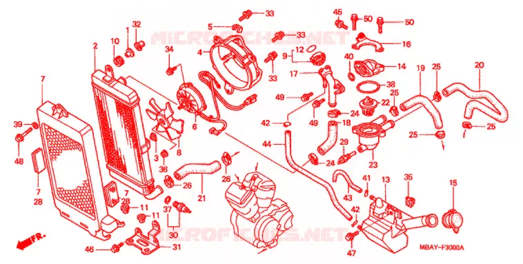 RADIATEUR Honda MOTO 750 SHADOW 2000  VT750CD2Y