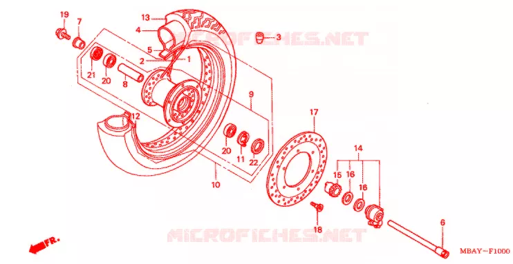 ROUE AVANT Honda MOTO 750 SHADOW 2000  VT750CD2Y