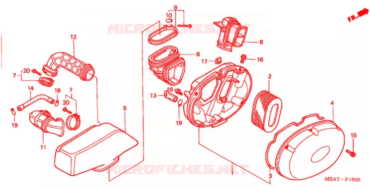 FILTRE A AIR Honda MOTO 750 SHADOW 2000  VT750CD2Y