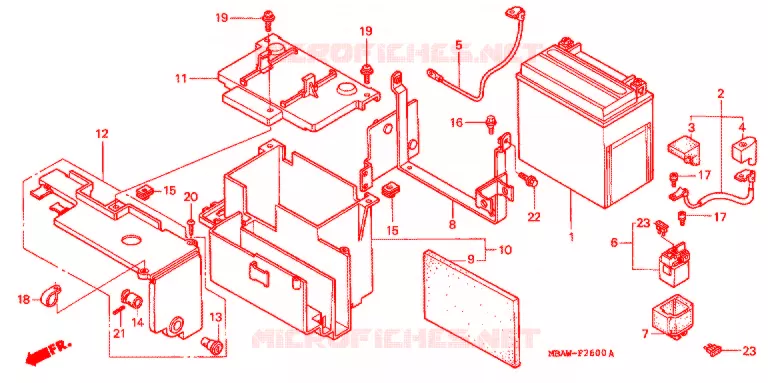 BATTERIE Honda MOTO 750 SHADOW 1998  VT750CD3W