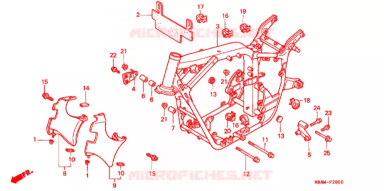 CADRE Honda MOTO 750 SHADOW 1998  VT750CD3W