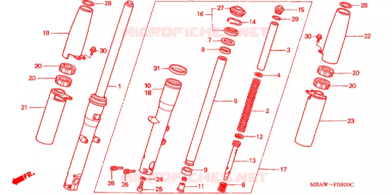 FOURCHE Honda MOTO 750 SHADOW 1999  VT750CD3X