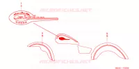 AUTOCOLLANTS (VT750CDA/CDB/CDC) pour Honda SHADOW VT 750 DELUXE ACE de 2002