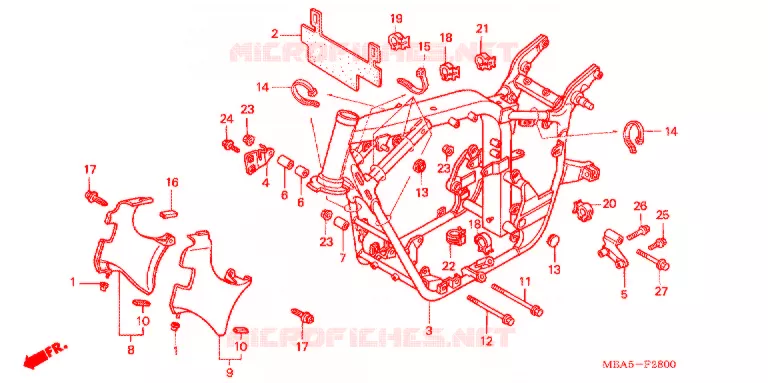 CADRE Honda MOTO 750 SHADOW 2002  VT750CDA2