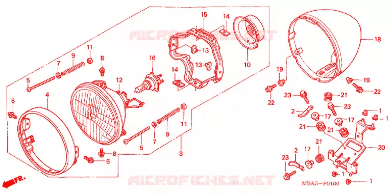 PHARE Honda MOTO 750 SHADOW 2003  VT750CDA3
