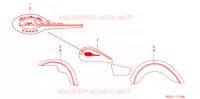 AUTOCOLLANTS (VT750CDA/CDB/CDC) pour Honda SHADOW VT 750 DELUXE ACE Black monochrome paint scheme de 2003